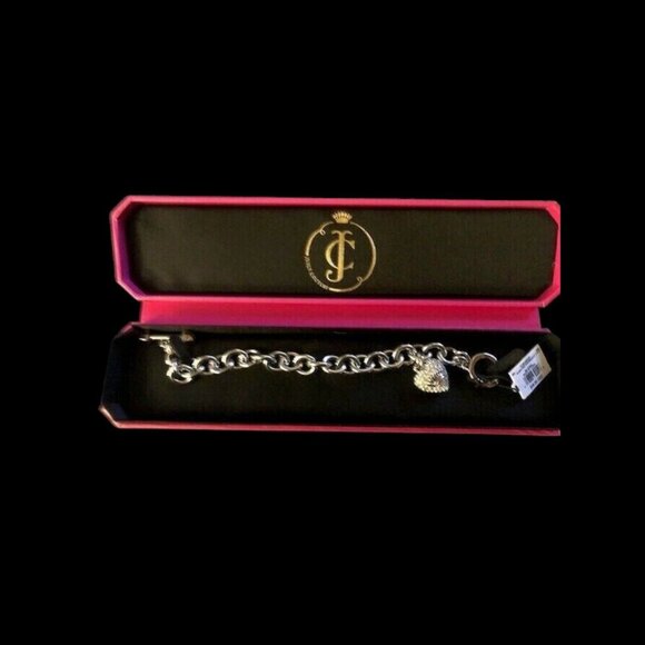 Rare Juicy Couture Heart Starter Bracelet - Silver Plated, New in Box - Picture 1 of 6